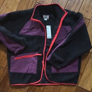 BDG Black and Purple Fleece Jacket